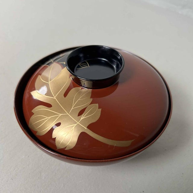 Wajima-Nuri Owan Serving Bowls, Japan, 1970s, Set of 10 For Sale - Image 4 of 18