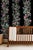 Chinoiserie Mahjong Floral Stripe Grasscloth Wallpaper by House Party | Blank Black | 6 Yards For Sale - Image 3 of 8
