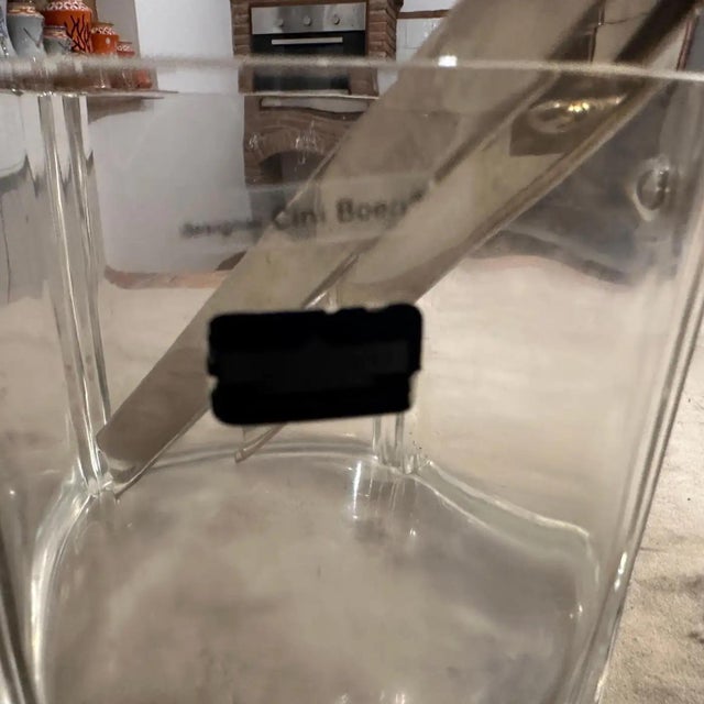 Metal A 1970s Modern Arnolfo Di Cambio Ice Bucket With a Lino Sabattini Ice Tongs For Sale - Image 7 of 12