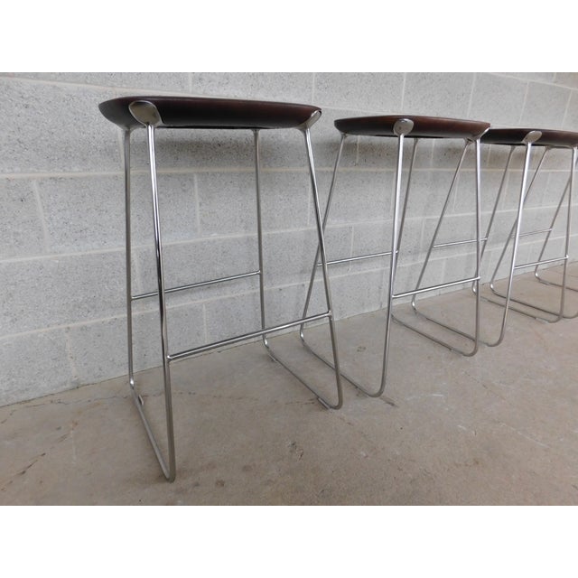 Mid-Century Modern Laine Barstools by Dafne Koz for Bernhardt - Set of 4 For Sale - Image 3 of 17