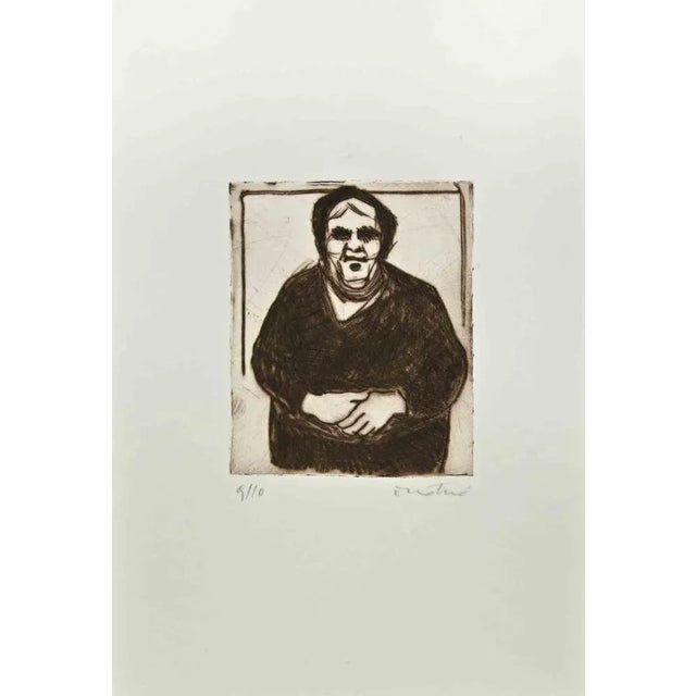 Woman of Calabria is an Etching realized by Enotrio Pugliese in 1963. Limited edition of 10 copies numbered and signed by...