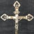 Metal 19th Century Silver Candle Holders/Candelabra and Crucifixion Cross From the Altar of a Church in France - Set of 3 For Sale - Image 7 of 13