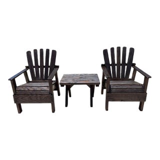 1940s Adirondack Chairs & Table -Three Piece Set For Sale