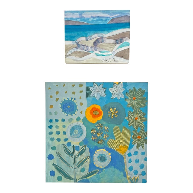 Pair of Paintings by Sigrid Olsen, Circa 2000s For Sale