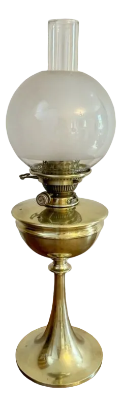 Antique Victorian Brass Oil Table Lamp by Hinks and Sons, 1880s