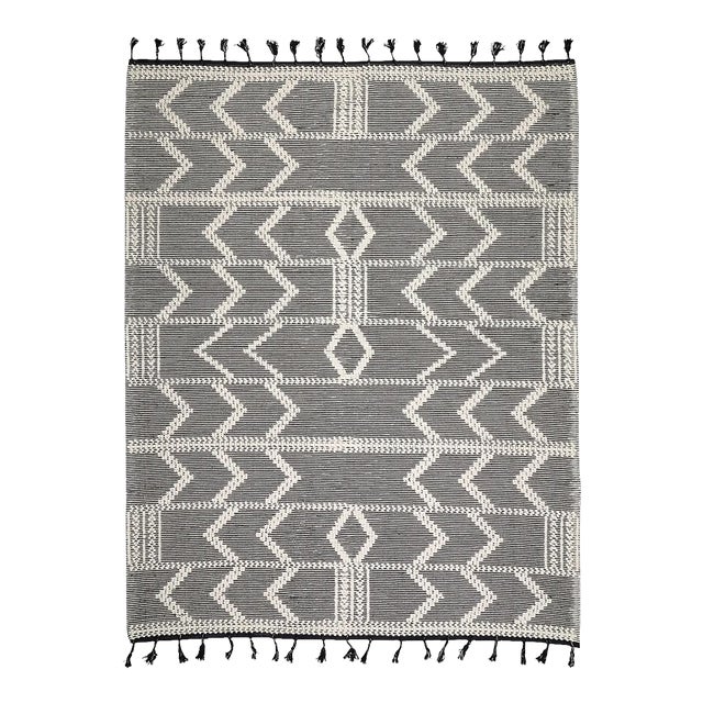 Schumacher Malta French Knot 8' x 10' Rug in Charcoal For Sale