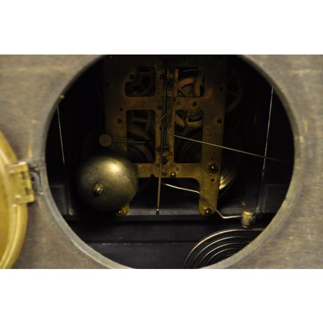 Black Antique Seth Thomas Adamantine Victorian Faux Marble Shelf Mantel Clock For Sale - Image 8 of 11