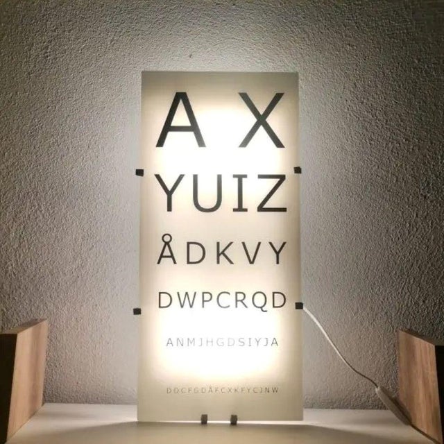 Modern Wall Eye Exam Chart Lamp from Ikea, 1990s For Sale - Image 3 of 12