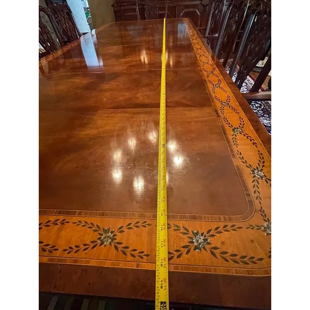 1950s 1950s Large Baker Dining Table & 10 Chippendale Style Dining Chairs For Sale - Image 5 of 12