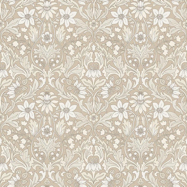 Mid-Century Modern Sample - Boråstapeter Blomsterfröjd Wallpaper in Natural For Sale - Image 3 of 3