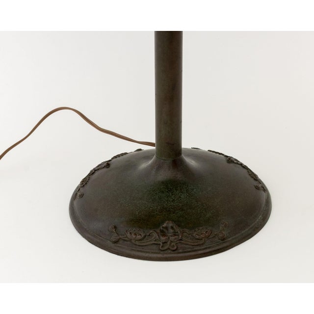 Art Nouveau Tiffany Style Slag Glass Table Lamp For Sale - Image 3 of 10