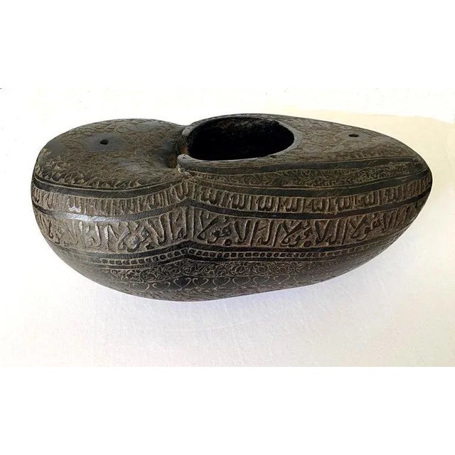 Antique Elaborately Carved Beggar's Bowl Kashkul For Sale - Image 4 of 12