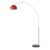 1960s Nova of California 92-Inch Half Dome Floor Lamps - Mid Century Modern, Crimson Red Shade, Satin Nickel Body, Black Marble Base For Sale