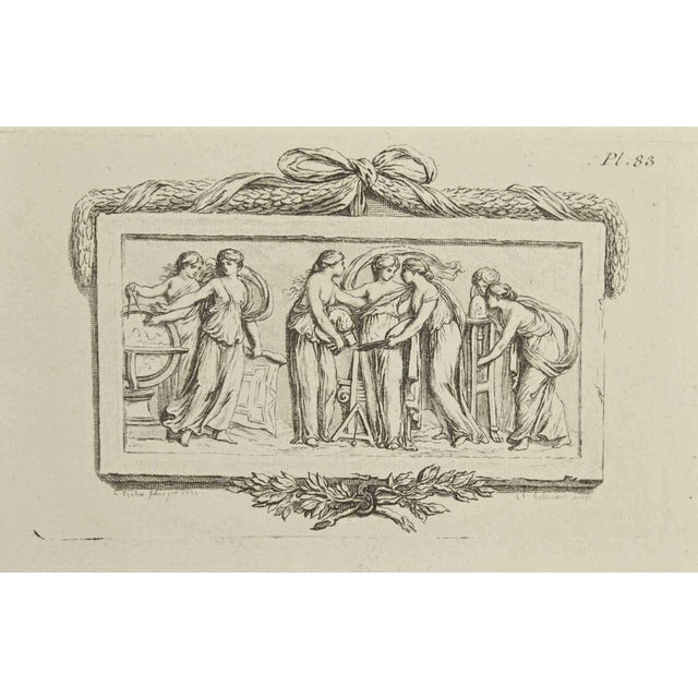 Nicholas Cochin, The Muses, Etching, 1755 For Sale