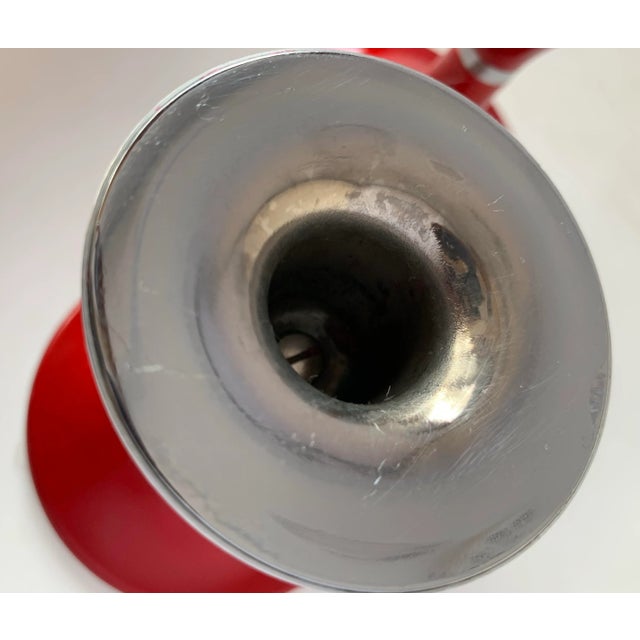 Mid-Century Modern by Norway’s Bjørn Engø for Emalox, Red Enamel on Aluminum Candlesticks- a Pair For Sale - Image 9 of 12