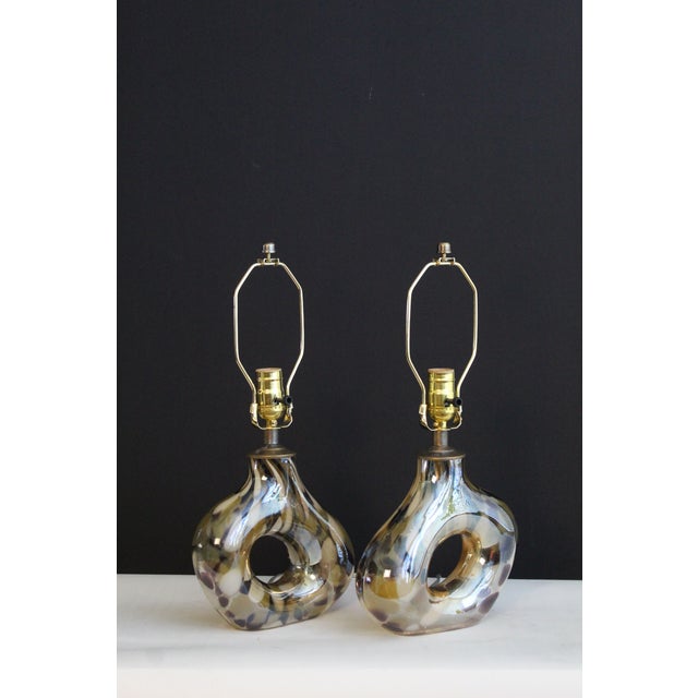 Mid 20th Century Petite Seguso Style Lamps - a Pair For Sale - Image 13 of 16