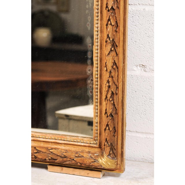 French 19th Century Louis Philippe Carved Mirror With Garland Motif For Sale - Image 3 of 9