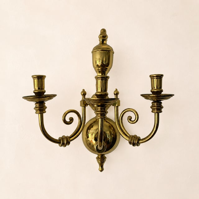Early 20th Century Antique Gold Gilt Wall Sconce Candelabra - a Pair For Sale - Image 5 of 8