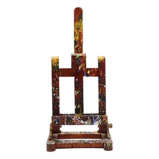 Vintage Mexican Painted Wood Artist Easel For Sale
