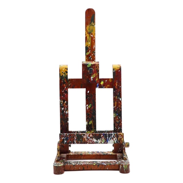 Vintage Mexican Painted Wood Artist Easel For Sale