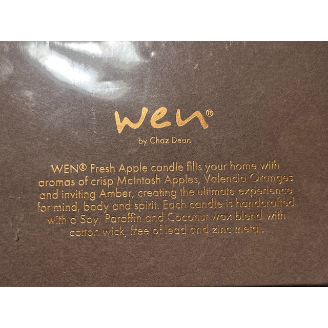 Contemporary New Wen by Chaz Dean Fall Fresh Apple Deluxe Soy Wax Candle 22 Oz Sealed in Box! For Sale - Image 3 of 4