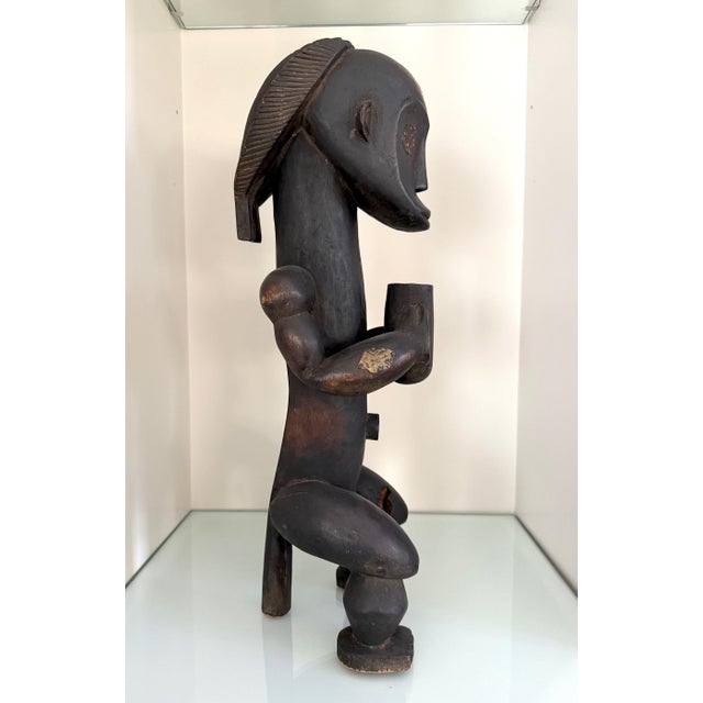 Mid 20th Century Mid 20th Century African Fang Reliquary Wood Figurative Statue Gabon For Sale - Image 5 of 16