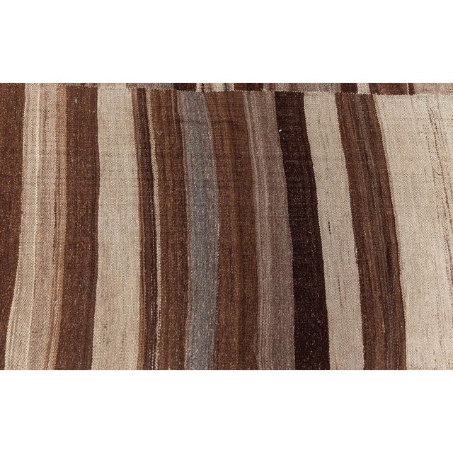 Doris Leslie Blau Vintage Striped Light Beige Hand-Knotted Wool Rug For Sale - Image 10 of 11