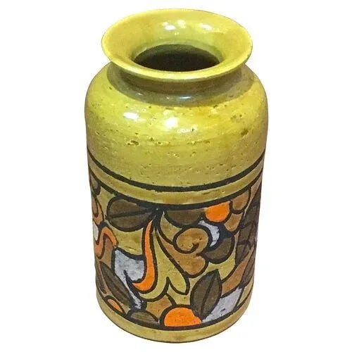Vintage Mid-Century Modern Italian Bitossi for Rosenthal Netter abstract floral volcanic glaze vase. Marked "70/3, Italy"...