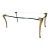 Mid Century p.e. Guerin Style Brass & Glass Coffee Table With Frond Legs For Sale