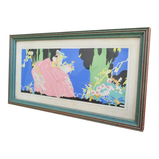 Watercolor/Gouache Illustration by Janet Laura Scott 30s For Sale