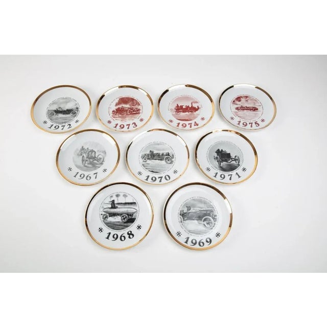Turin International Automobile Commemorative Dishes, 1960s, Set of 9 For Sale - Image 6 of 6