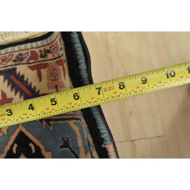 Heriz Rug 3’10” X 5’11” Blue Wool Vintage Tribal Hand-Knotted Oriental Carpet For Sale - Image 10 of 12