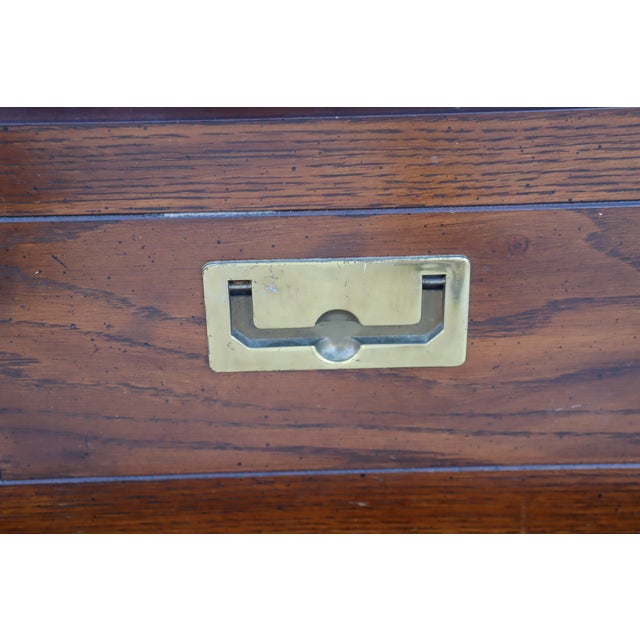 1970s Henredon Small Three Drawer Campaign Style Dresser For Sale - Image 15 of 16