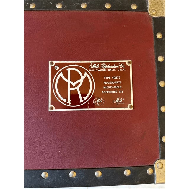 Hollywood Regency Vintage Mole Richardson Co Maroon Red Specialty Luggage Travel Trunk For Sale - Image 3 of 8