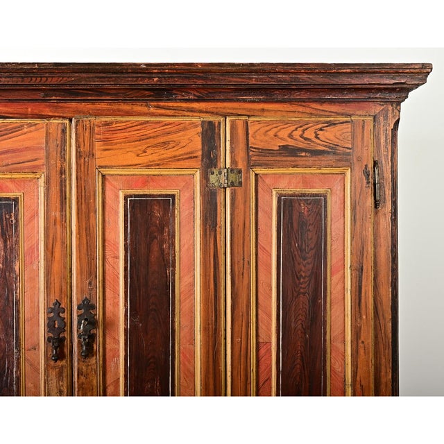 Portuguese 18th Century Faux Bois Painted Cabinet For Sale - Image 9 of 15