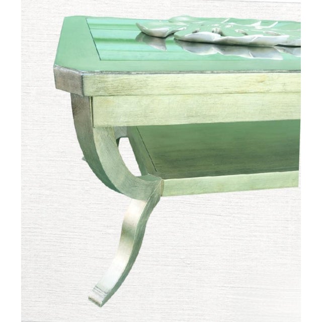 Vintage Silver Gold Leaf Antique Mirrored Top 2 Tier Coffee Table by Hooker Furniture For Sale In West Palm - Image 6 of 9
