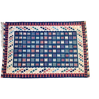 Vintage Wool Kilim Rug with Geometric Comb Pattern, 1970s For Sale