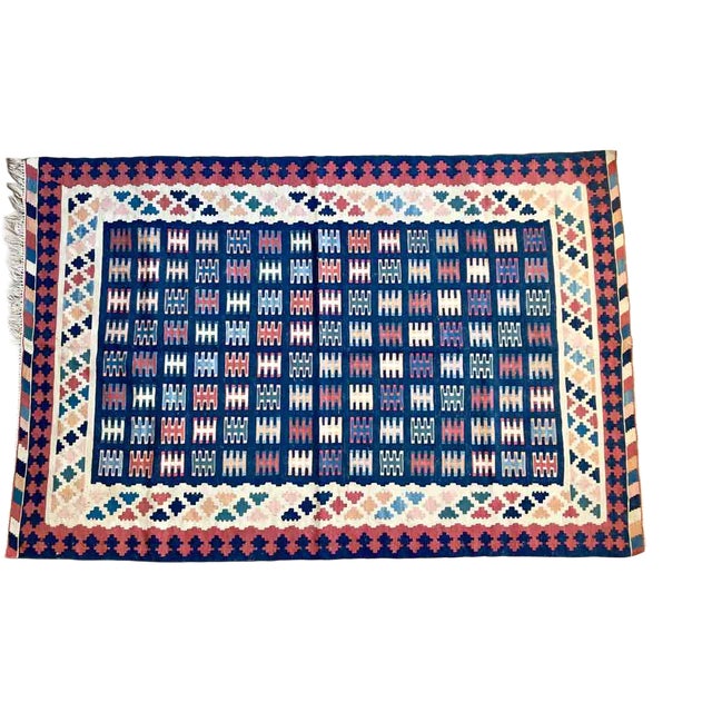 Vintage Wool Kilim Rug with Geometric Comb Pattern, 1970s For Sale