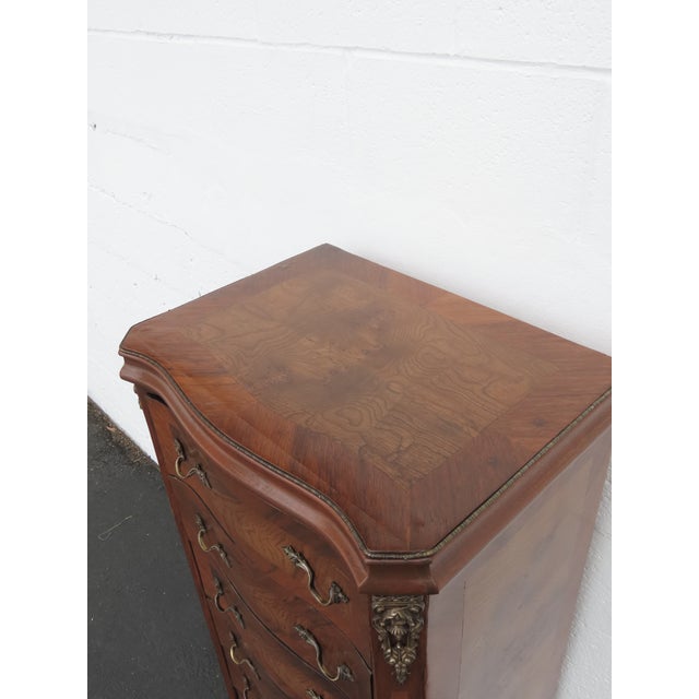 Brown French Tall Narrow Inlay Lingerie Jewelry Chest 6428 For Sale - Image 8 of 18