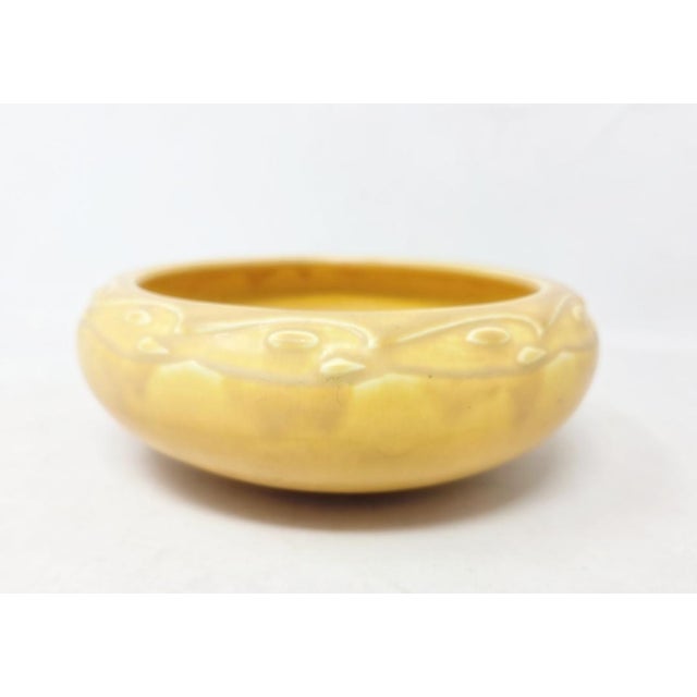 Vintage 1927 Rookwood Pottery Console Bowl 7-3/4" Wide - Matte Yellow Glaze - XXVII - 2157 For Sale In Los Angeles - Image 6 of 12