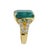 Early 21st Century Vivid Green Emerald Shape Step Cut Emerald Diamond Cocktail Ring, Size 6.5 For Sale - Image 5 of 10