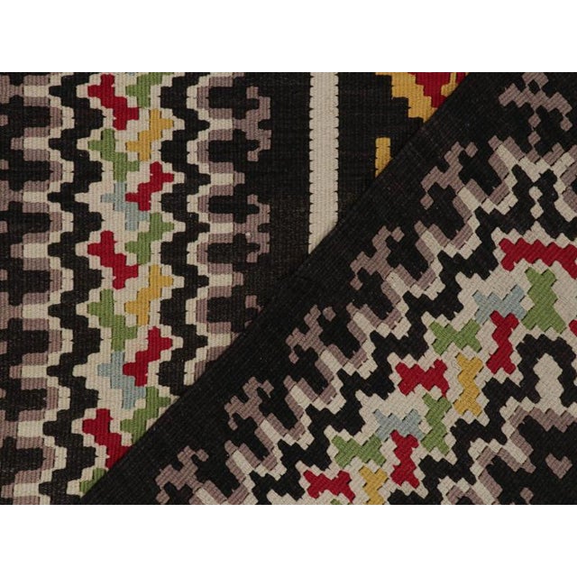 Textile 1950s Vintage Balkan Kilim With Gold, Red & Green Geometric Patterns From Rug & Kilim For Sale - Image 7 of 7