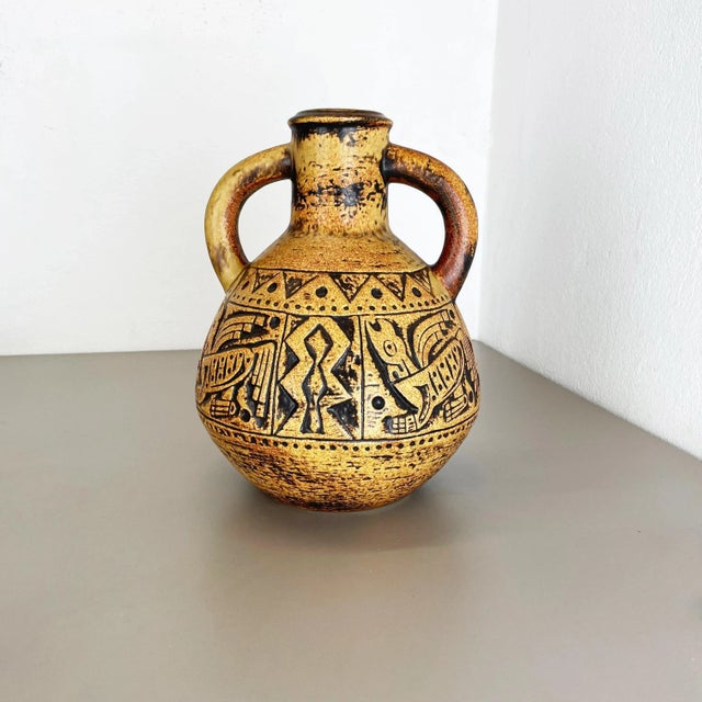 Pottery ceramic vase Producer: JASBA Ceramic, Germany Decade: 1970s Original vintage 1970s pottery ceramic vase made in...