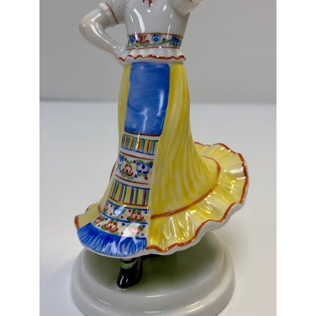 1970s Vintage Herend Porcelain Figurine of Hungarian Female Folk Dancer For Sale - Image 5 of 8