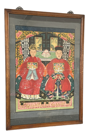 Chinese Couple, 1800s, Painting