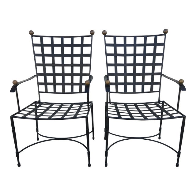 2 Janus Et Cie Amalfi Tuxedo Armchairs Stainless Steel Patio For Sale