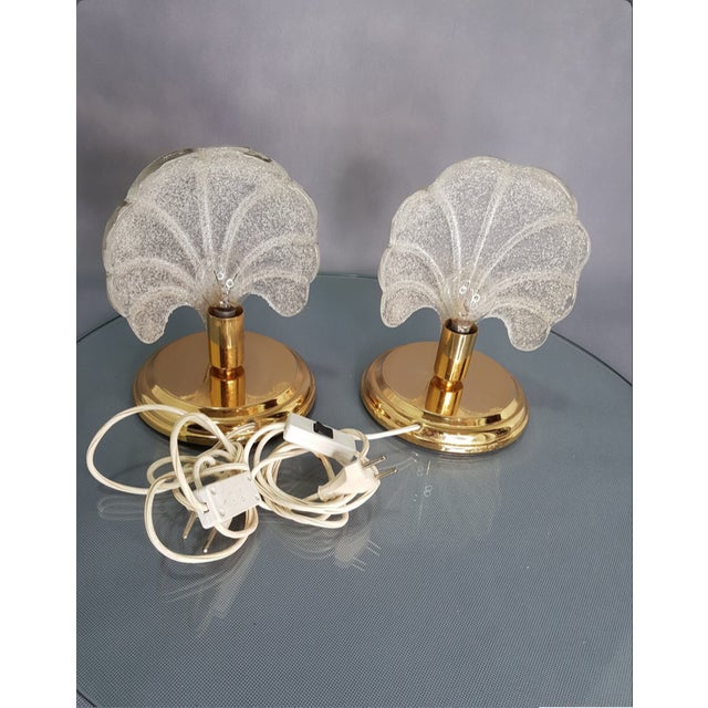 Murano Glass Palm Leaf Lamps by Barovier, Set of 2 For Sale - Image 9 of 11