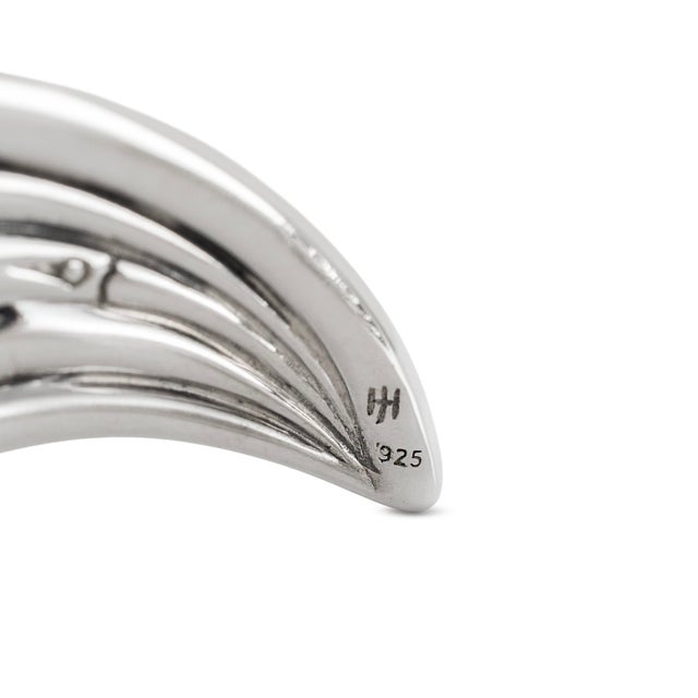 Metal John Hardy Bamboo 925 Silver 1.40ctw Black Sapphires Flex Cuff Bangle Bracelet For Sale - Image 7 of 9