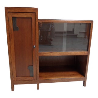 Art Deco Oak Display Cabinet, 1920s For Sale