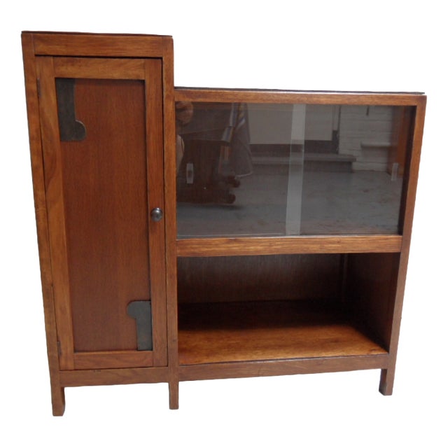 Art Deco Oak Display Cabinet, 1920s For Sale